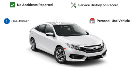 A used vehicle with CARFAX data points